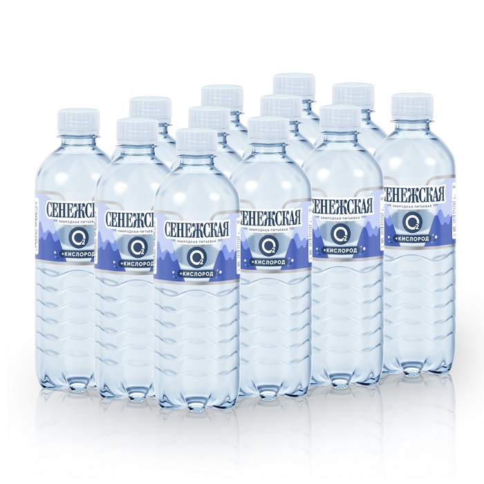 Питьевая вода Сенежская+кислород Минеральная 0,5 л., 12 шт от магазина Одежда+